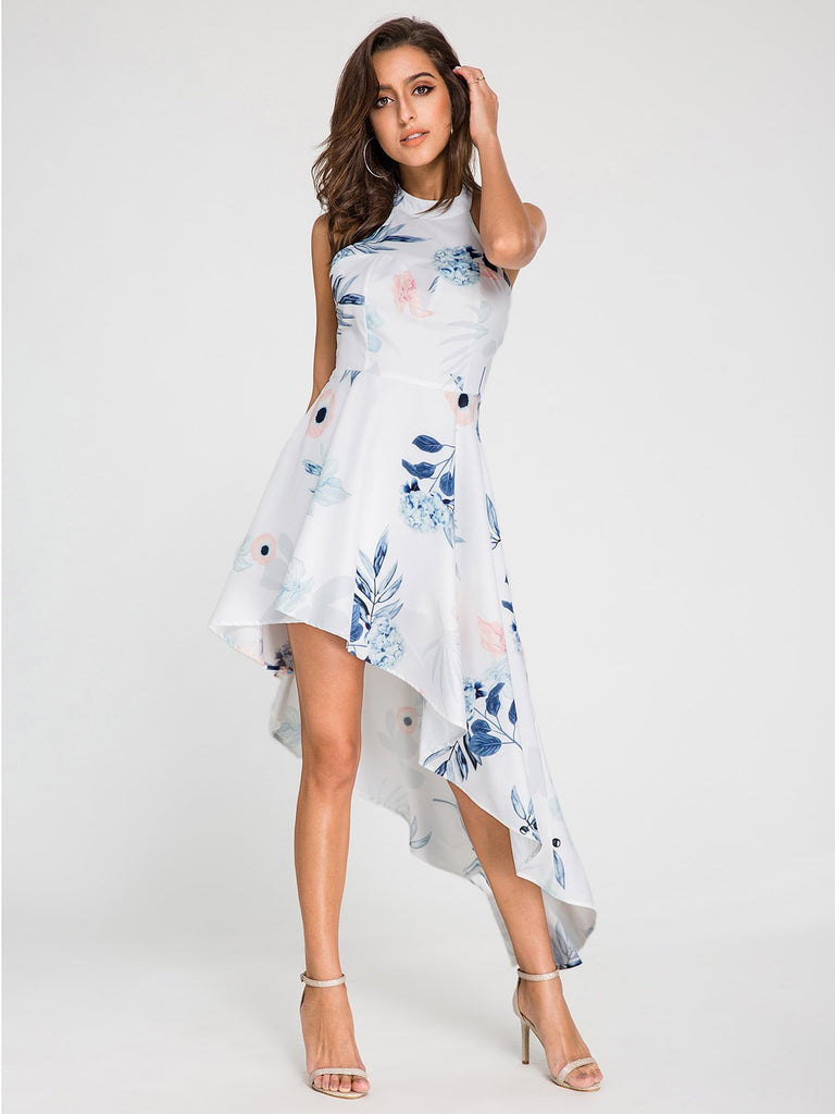 Ladies White Floral Dresses