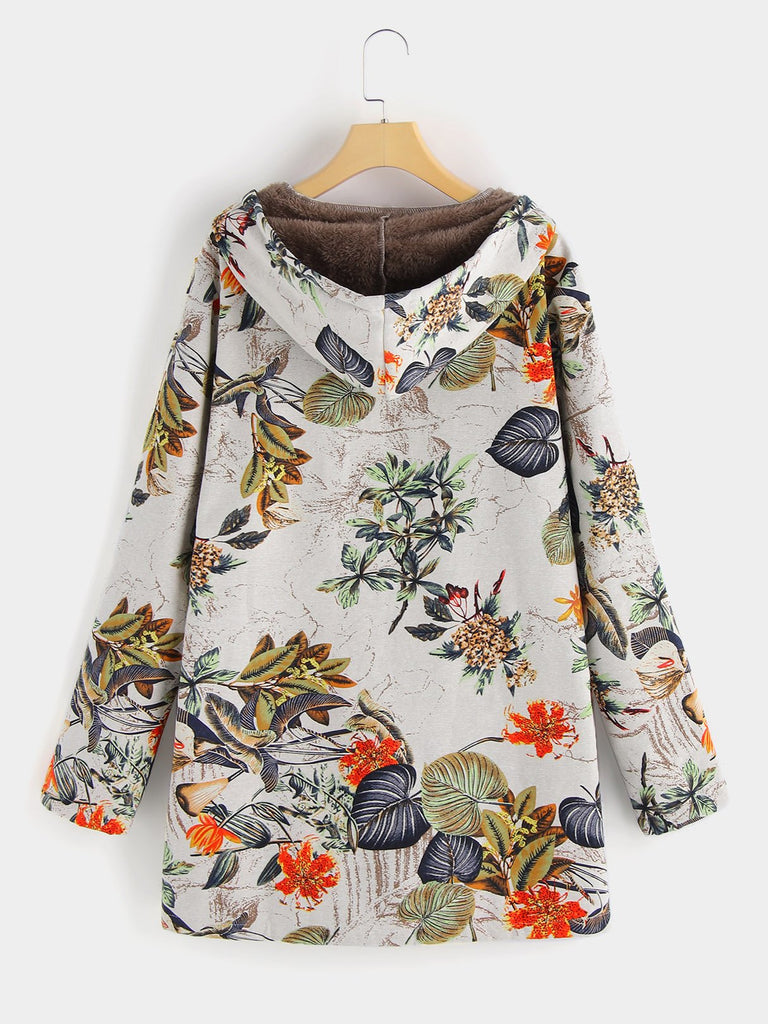 Womens Floral Print Plus Size Coats & Jackets