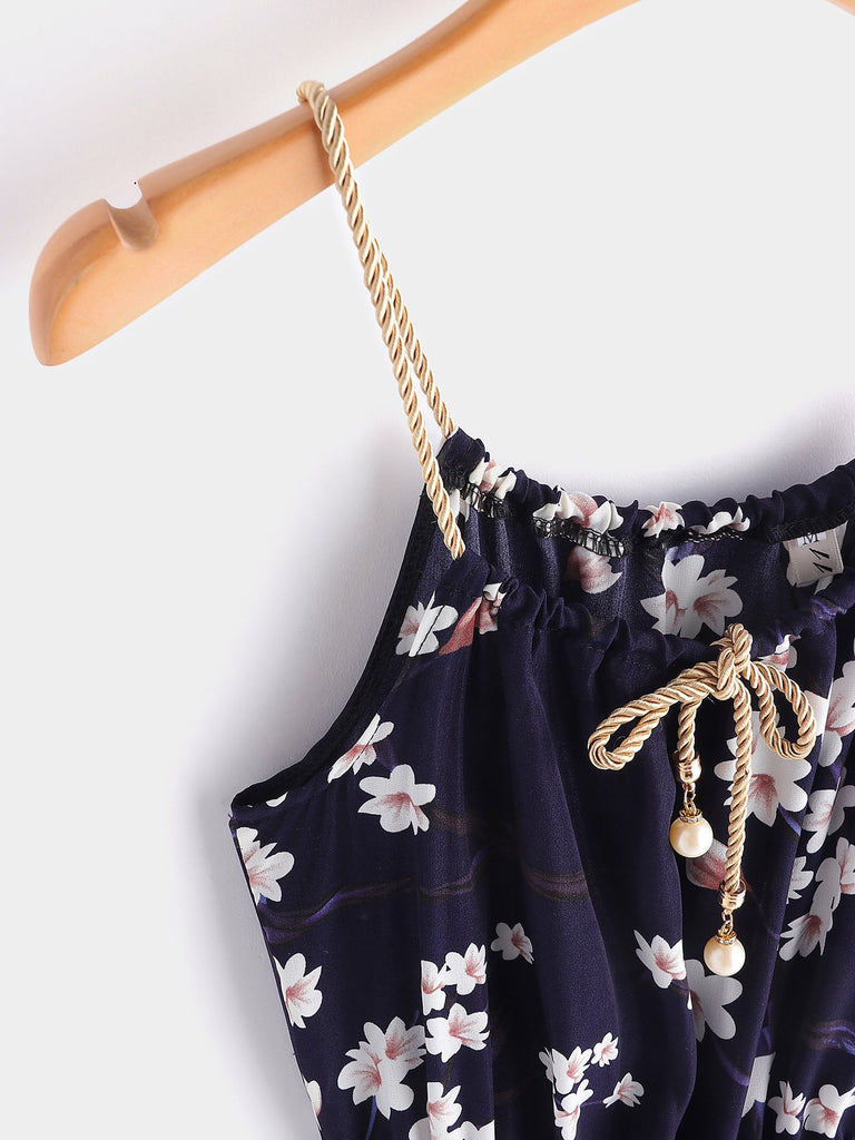 Ladies Navy Floral Dresses