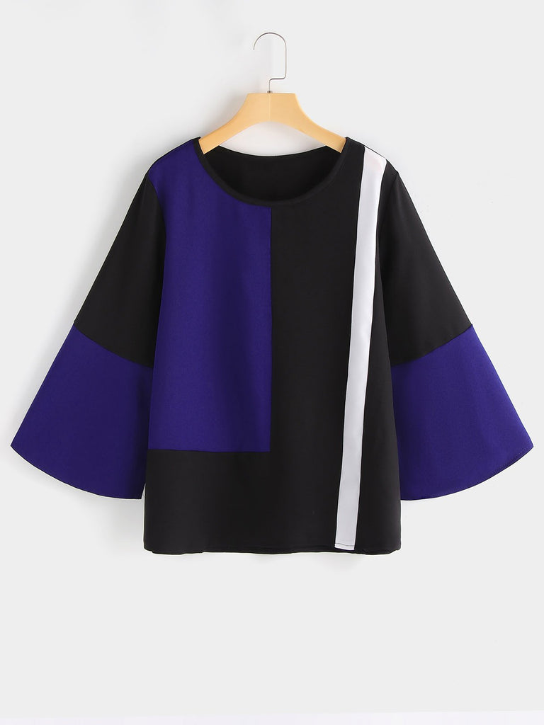Plain Long Sleeve Round Neck Oversized Tops