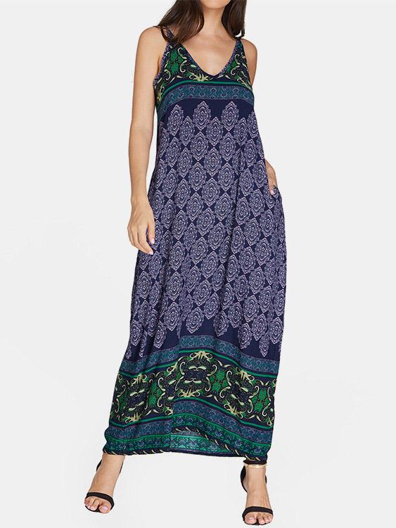 Ladies Navy Maxi Dresses