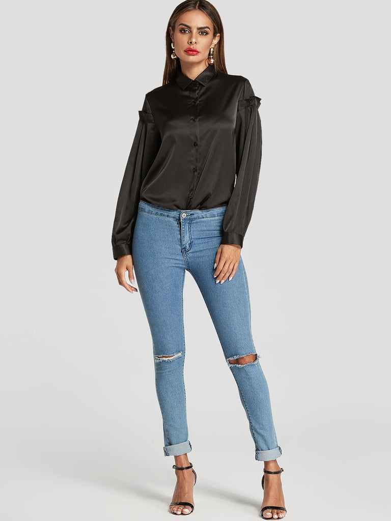 Womens Black Blouses