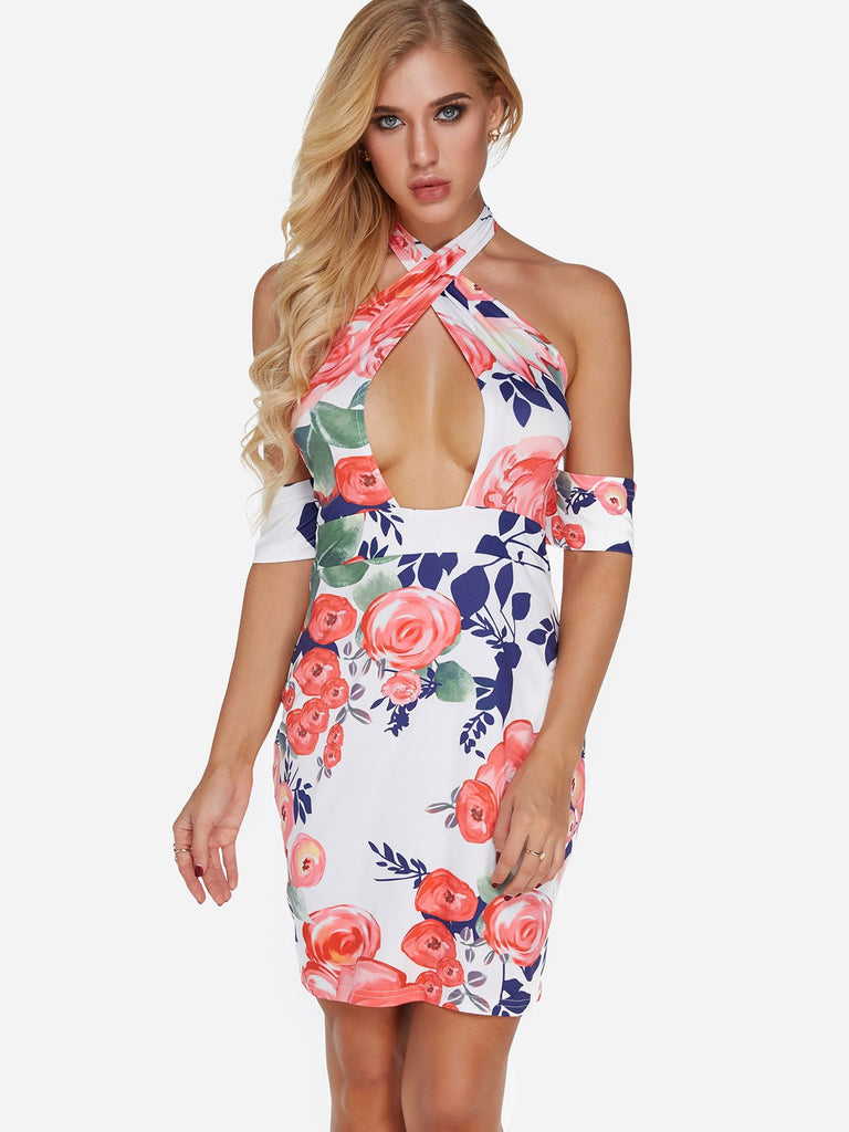 Ladies Floral Bodycon Dresses