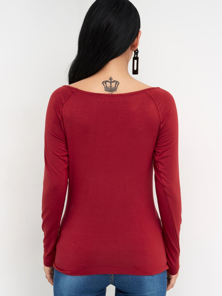 Womens Burgundy T-Shirts