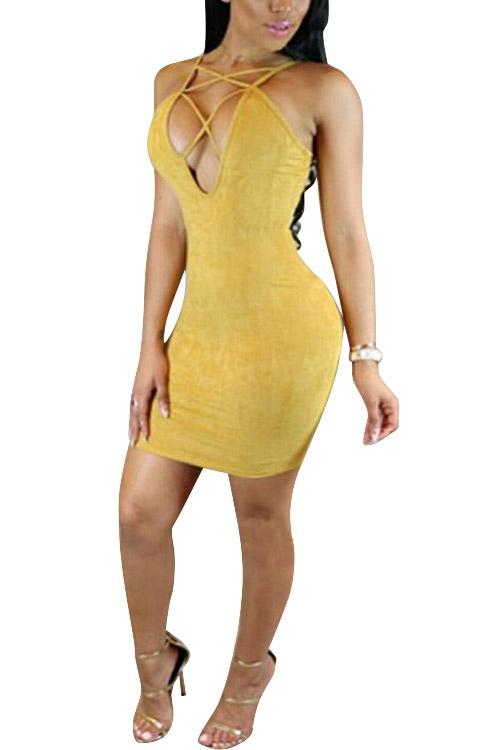 Womens Yellow Bodycon Dresses