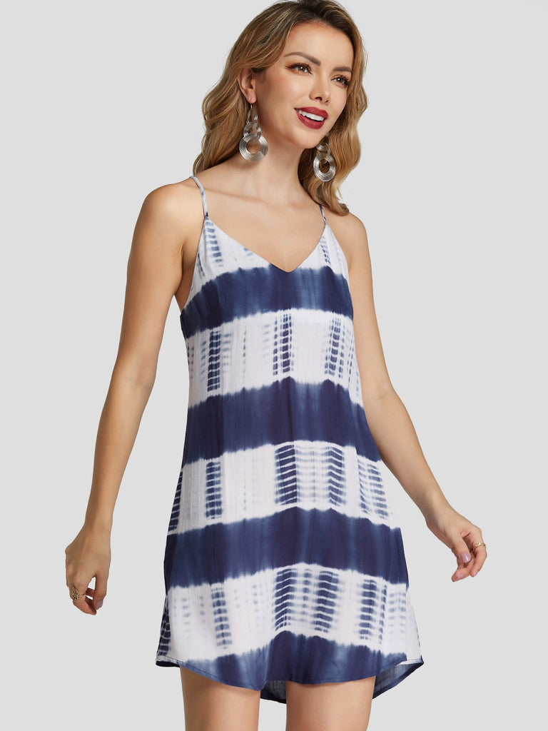 Ladies Blue V-Neck Dresses