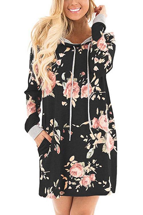 Womens Floral Print Mini Dresses
