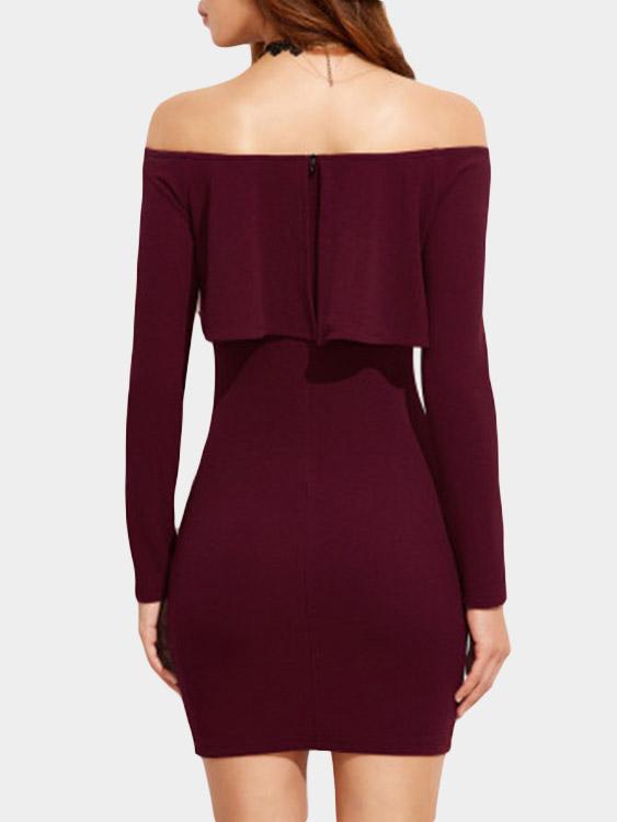 Womens Burgundy Mini Dresses