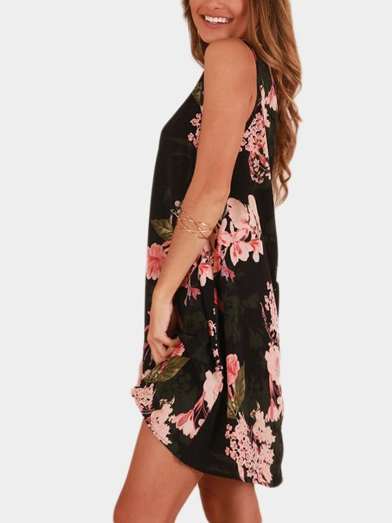 Ladies Black Floral Dresses