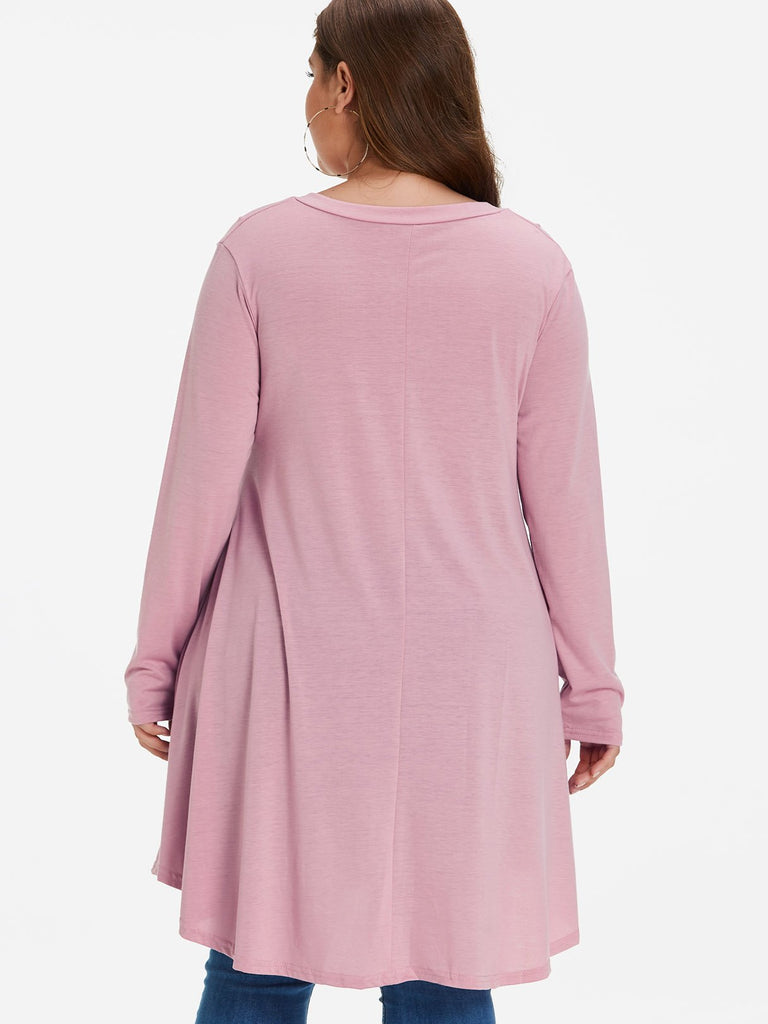 Womens Pink Plus Size Tops