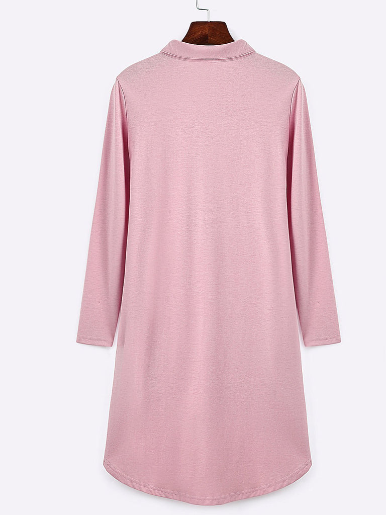 Ladies Pink Shirt Dresses