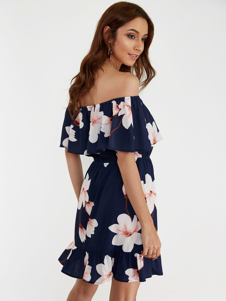 Womens Navy Floral Dresses