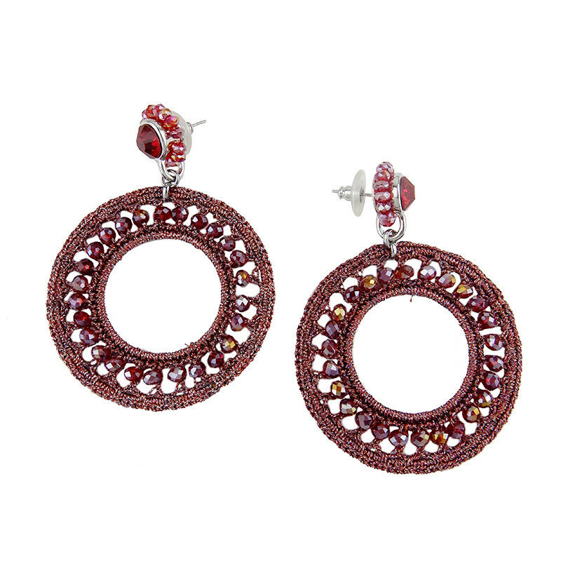 Crochet Hoop Statement Handmade Earrings