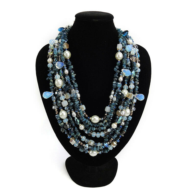 Multi Layer Gemstones Handmade Necklace Bijoux