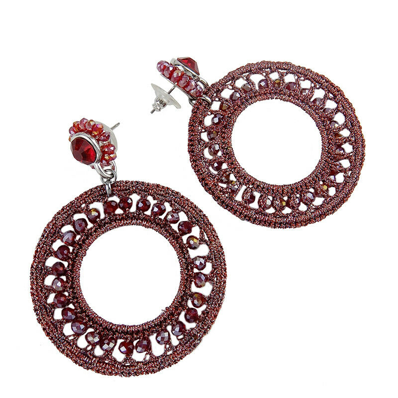 Crochet Hoop Statement Earrings