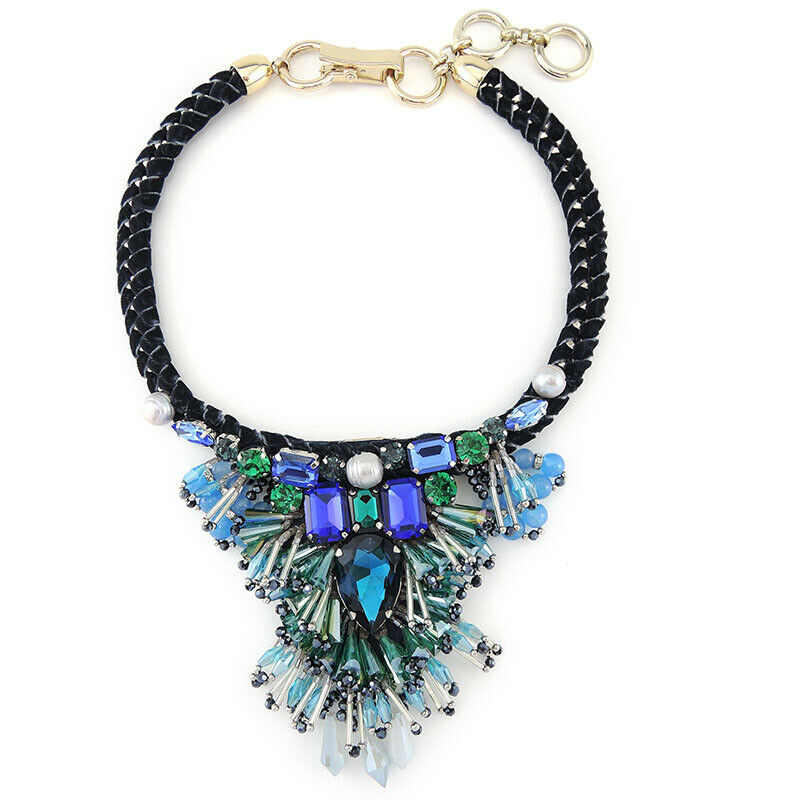 Unique Handmade Bead Embroidery Fringes Pendant Necklace