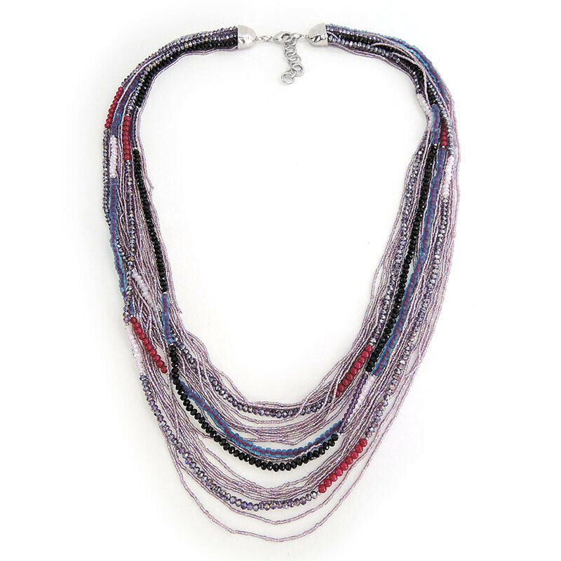 Multi Strands Glass Beads Handmade Necklace Jewellery