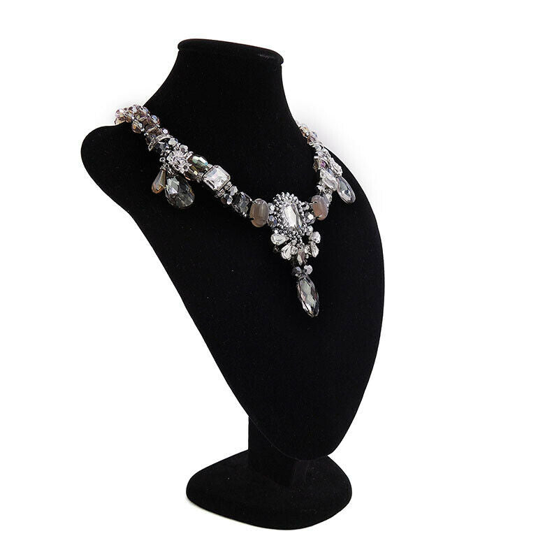 Beaded Statement Necklace With Crystal Drips