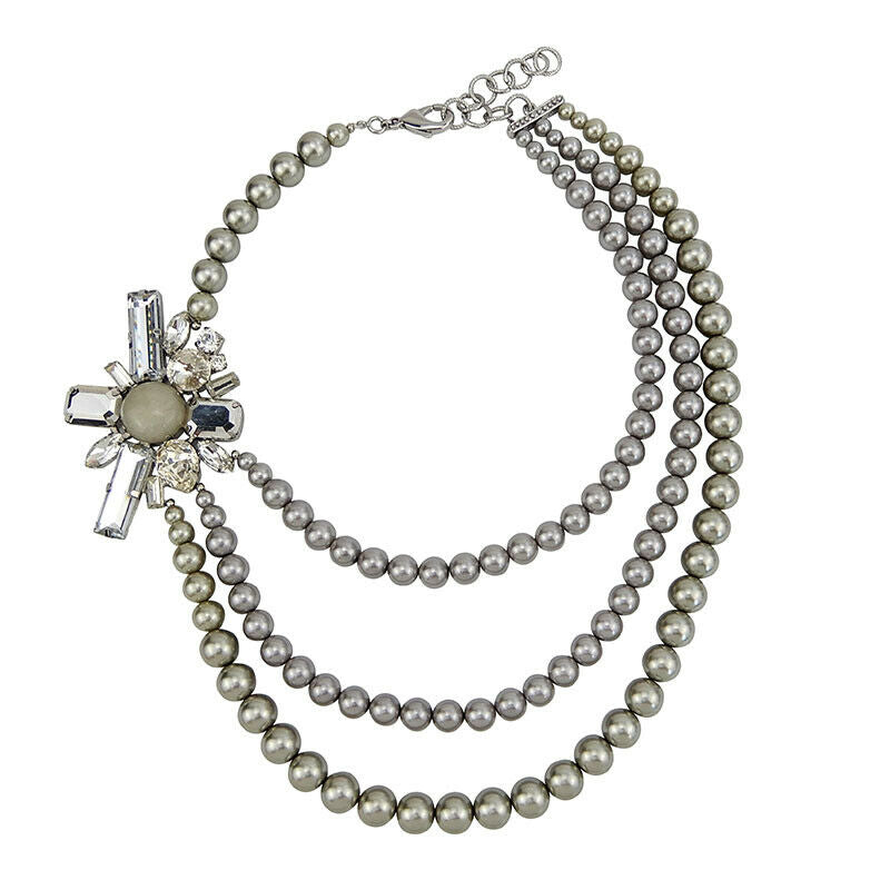 Three Strands Imitation Pearl Handmade Necklace Jewellery