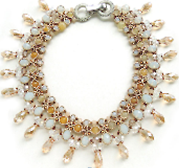 Crystal Drop Fringed Bib Handmade Necklace Bijoux