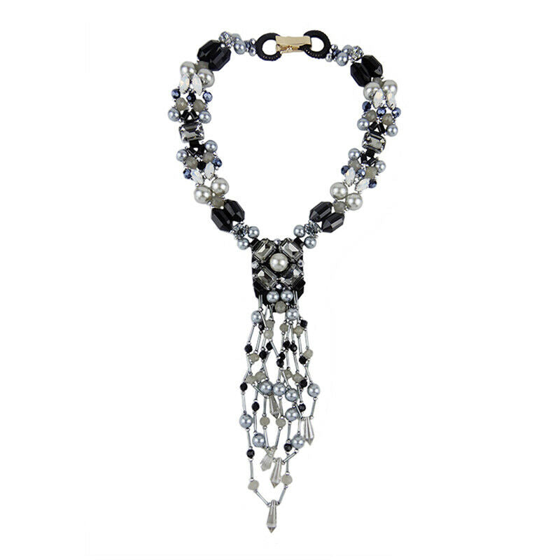 Style Pearl Crystal Statement Handmade Necklace Bijoux