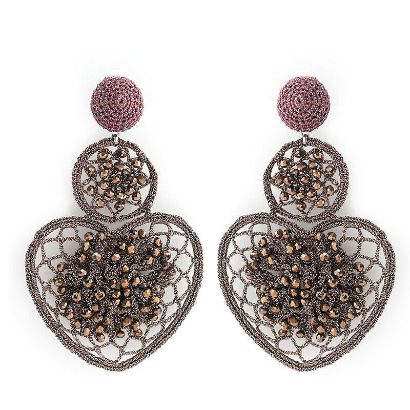 Crochet Ace Shape Statement Handmade Earrings