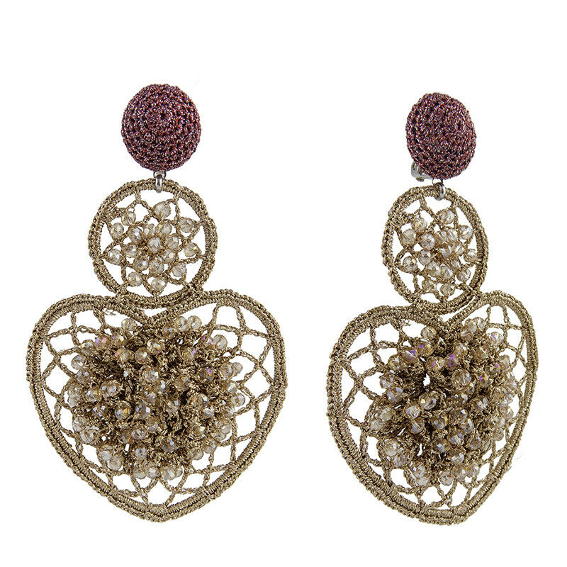 Crochet Ace Shape Statement Handmade Earrings