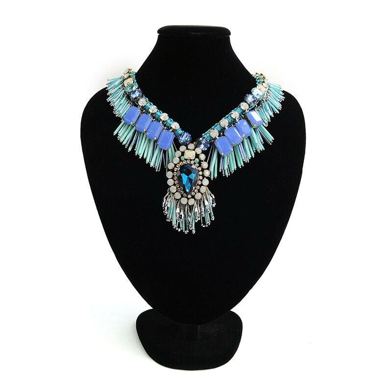 Unique Fringed Collar Statement Handmade Necklace