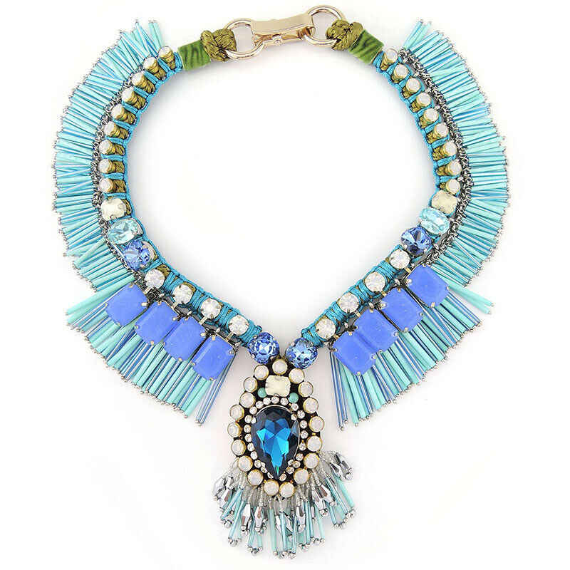 Unique Fringed Collar Statement Handmade Necklace