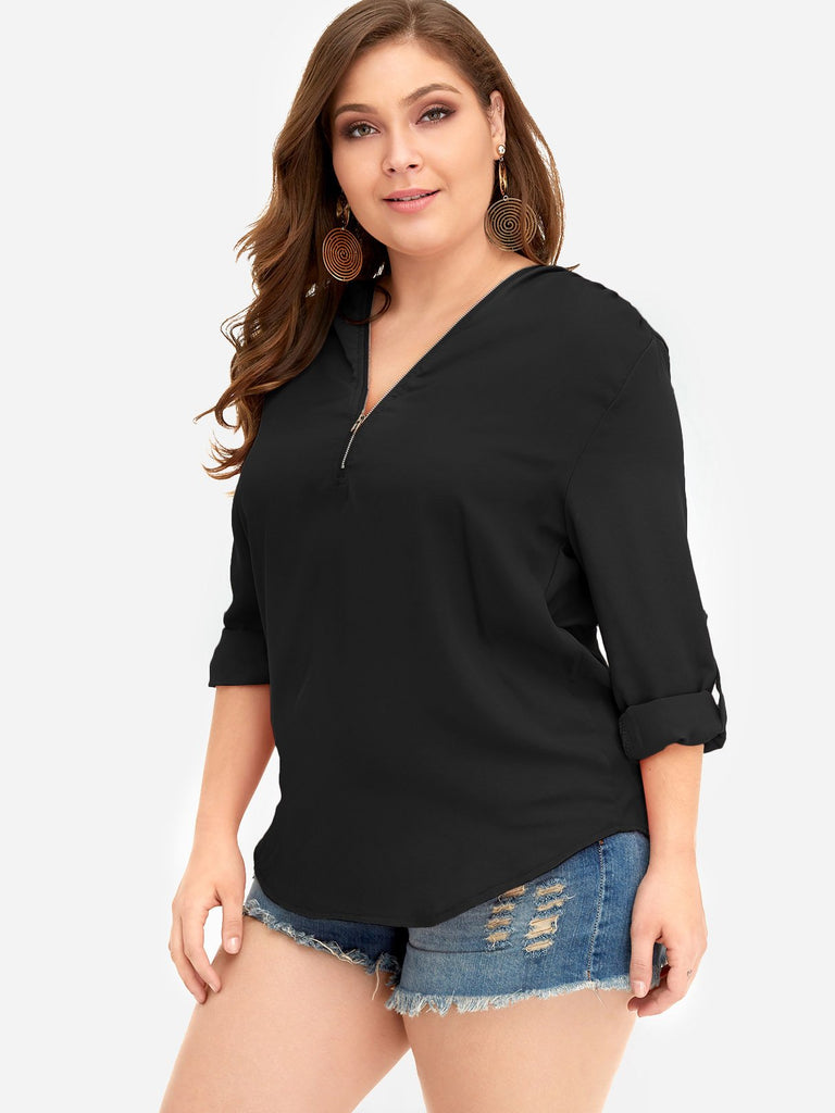 Ladies Black Plus Size Tops