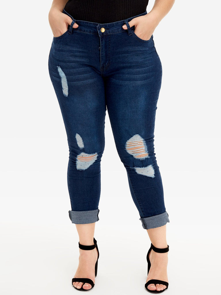 Womens Navy Plus Size Bottoms