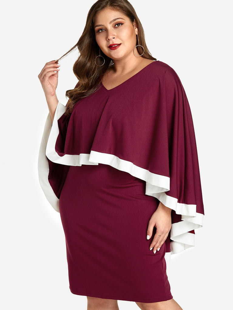 Ladies V-Neck Plus Size Dress