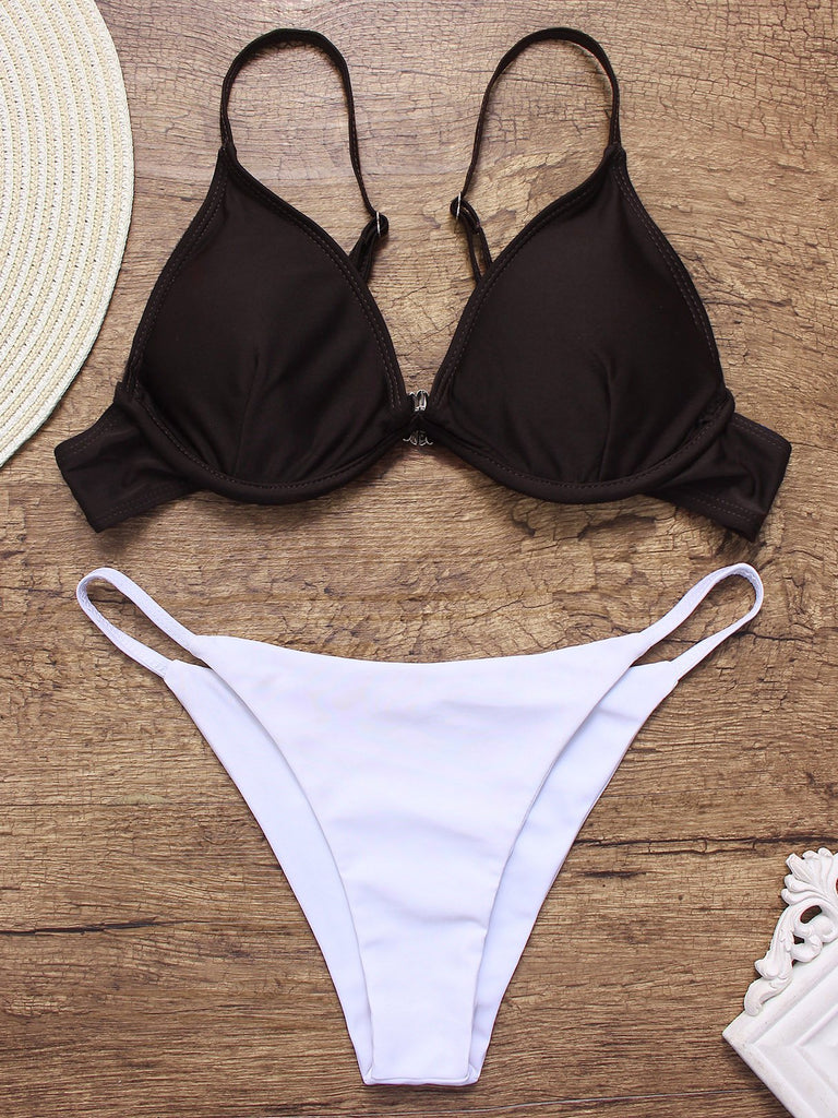 V-Neck Sleeveless 2 Piece Bikinis