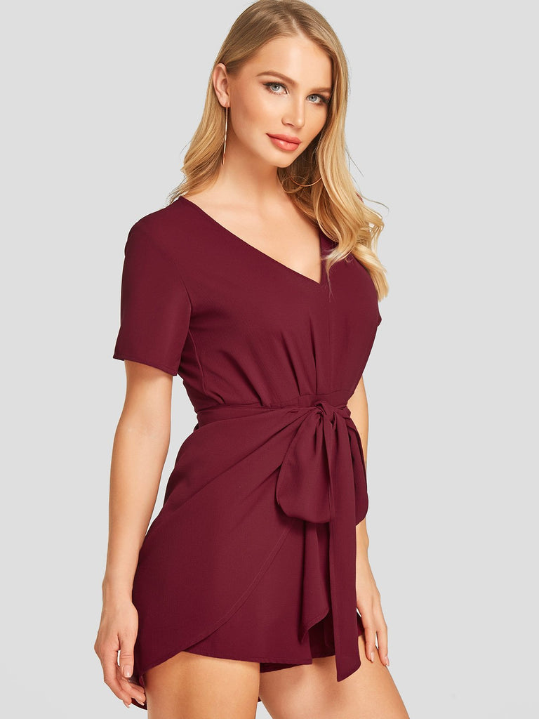 Ladies Wine Red Mini Dresses