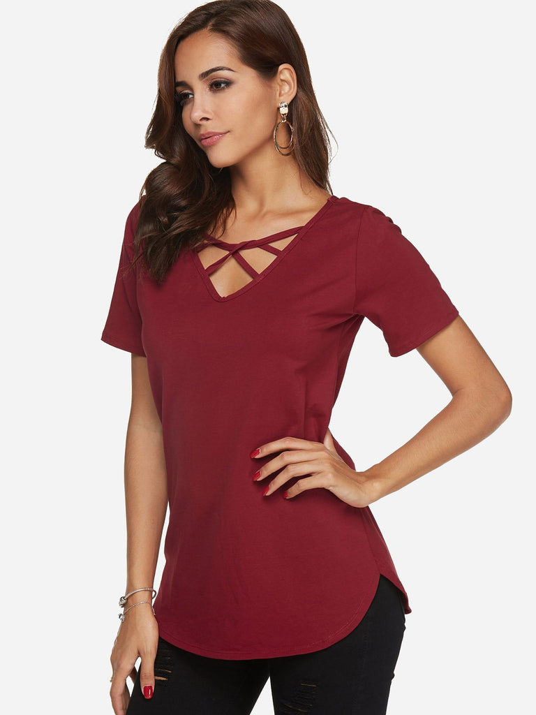 Ladies Burgundy T-Shirts