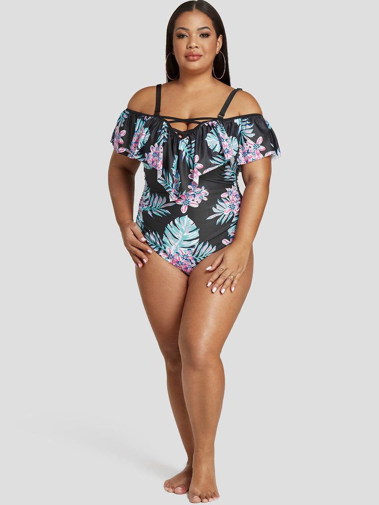 Womens Black Plus Size Swimwear