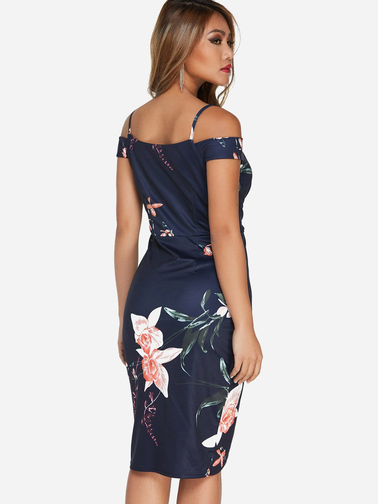 Womens Navy Floral Dresses