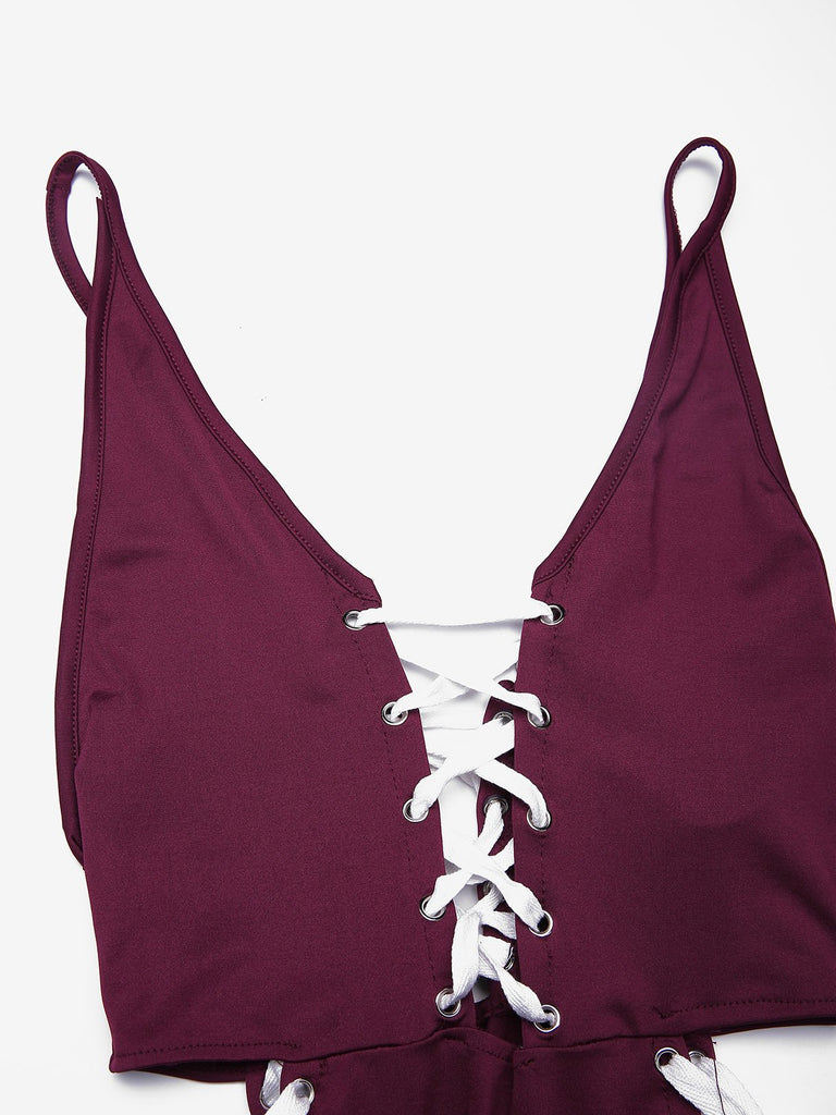 Ladies Burgundy One-Pieces