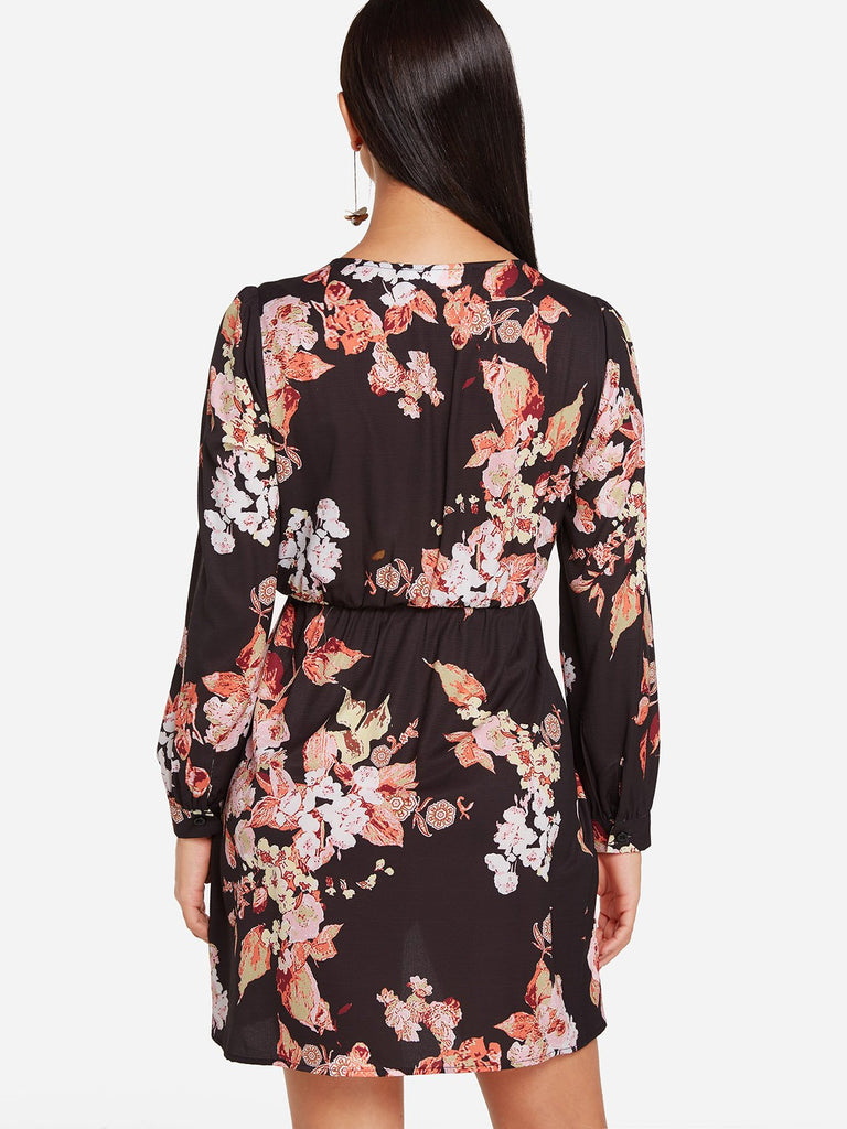 Womens Black Floral Dresses