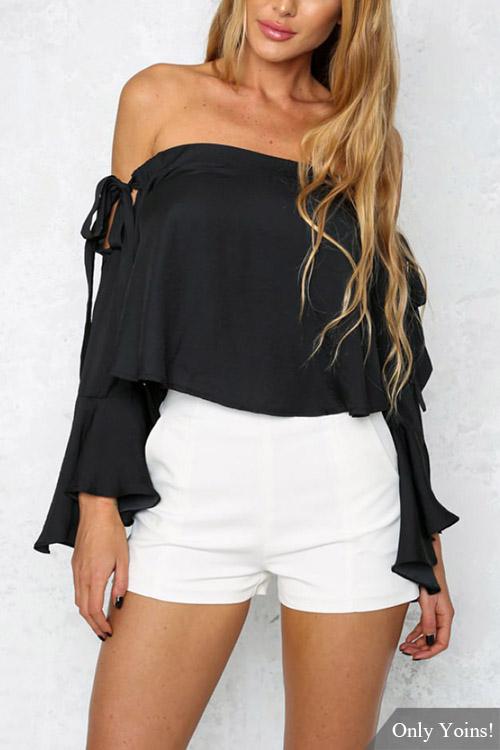 Long Sleeve Black Fashion Top