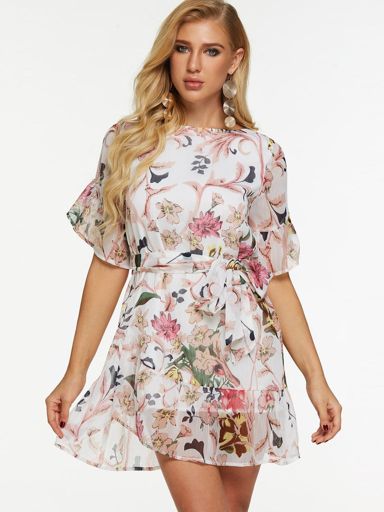 Ladies Short Sleeve Mini Dresses
