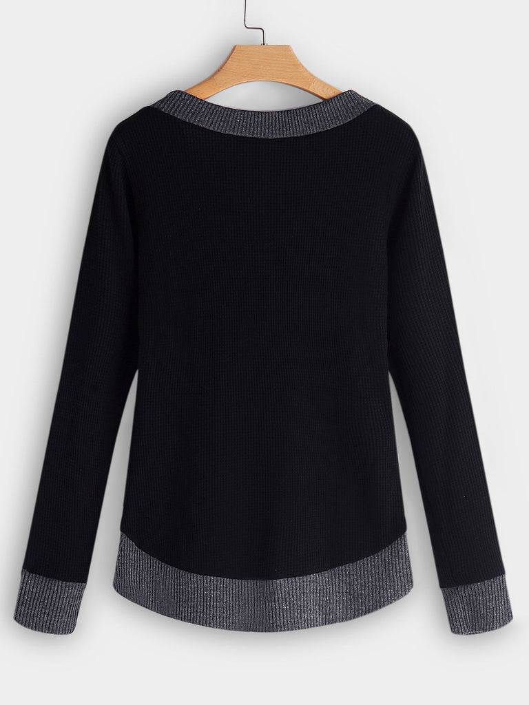 V Neck Long Sleeves T-Shirt