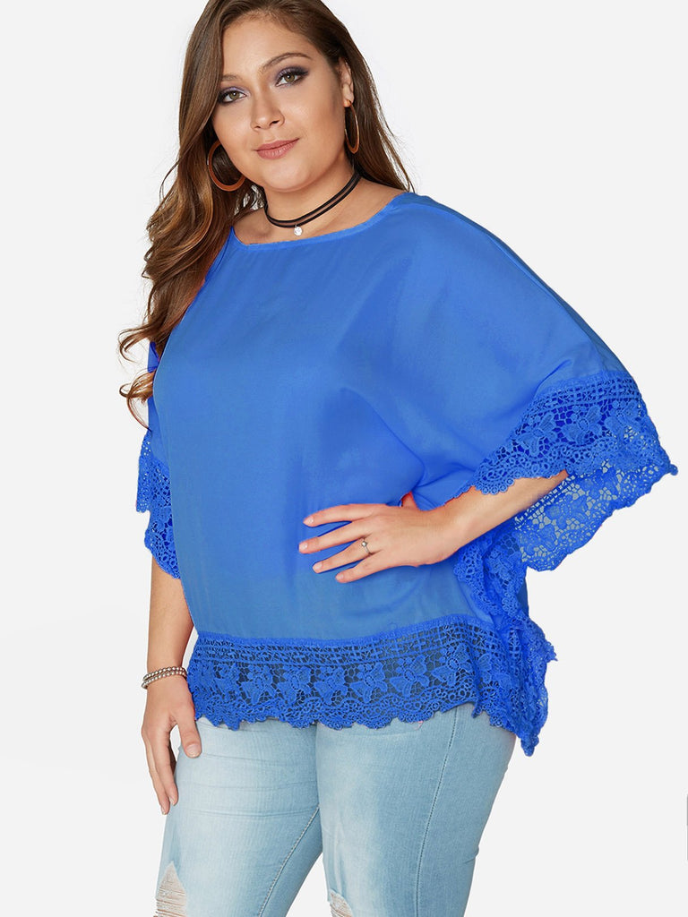 Ladies Blue Plus Size Tops
