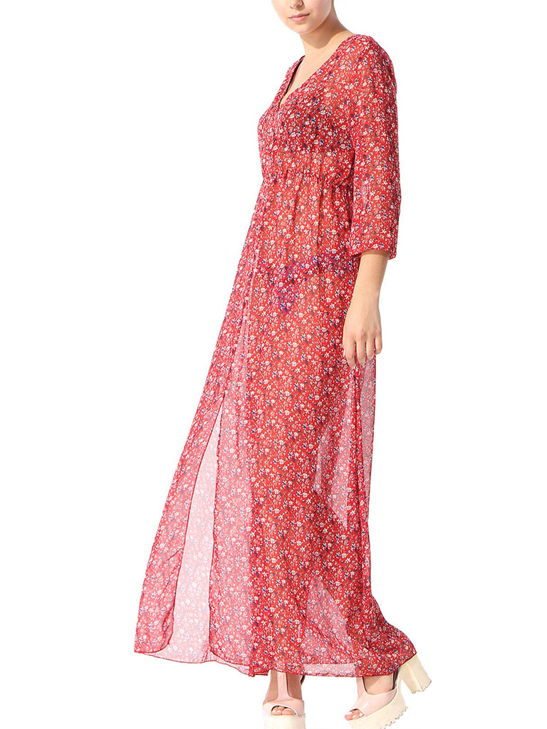 Ladies 3/4 Sleeve Maxi Dress