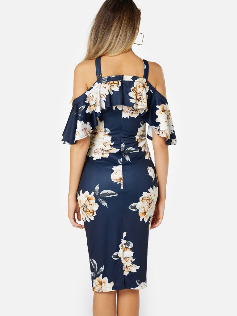Womens Navy Floral Dresses
