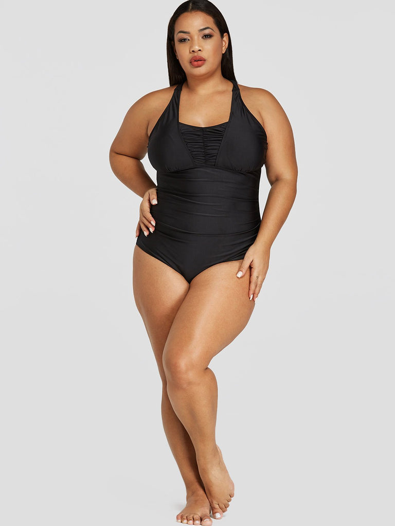 Womens Black Plus Size Swimwear
