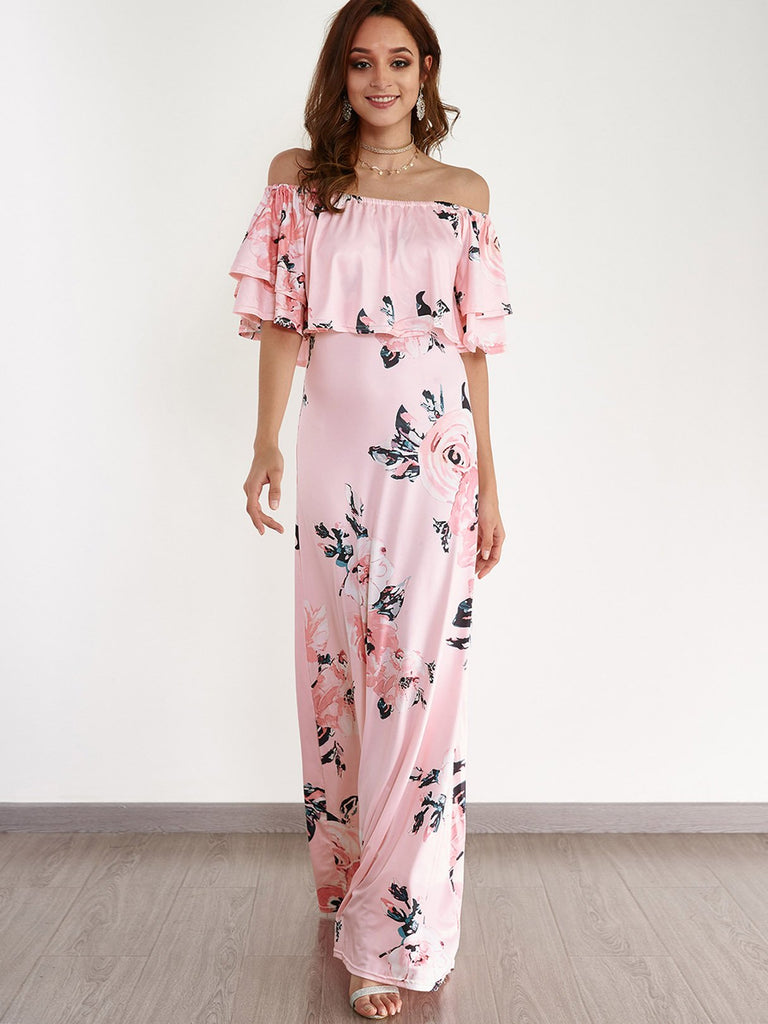 Ladies Pink Maxi Dresses