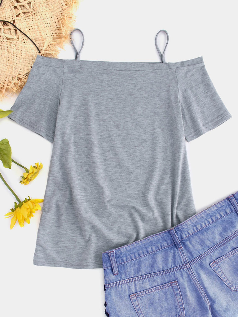 Cold Shoulder Short Sleeve Tee