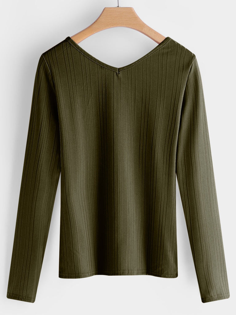 Ladies Deep V Neck T-Shirts