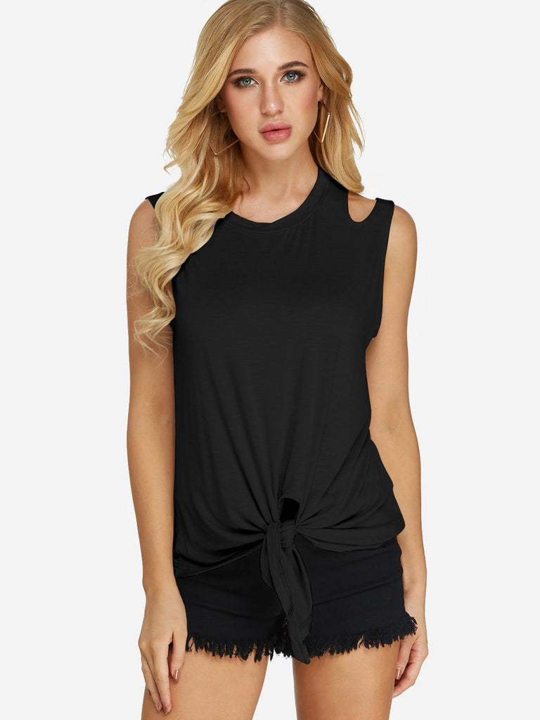 Ladies Black And White Striped Top